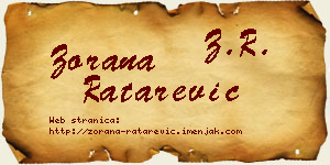 Zorana Ratarević vizit kartica